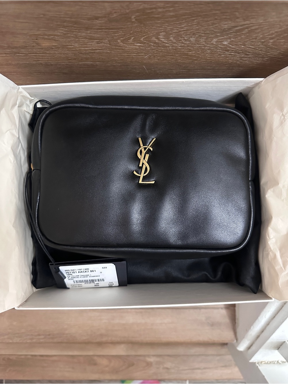 BNWT Saint Laurent Cassandre Logo Plaque Clutch Bag